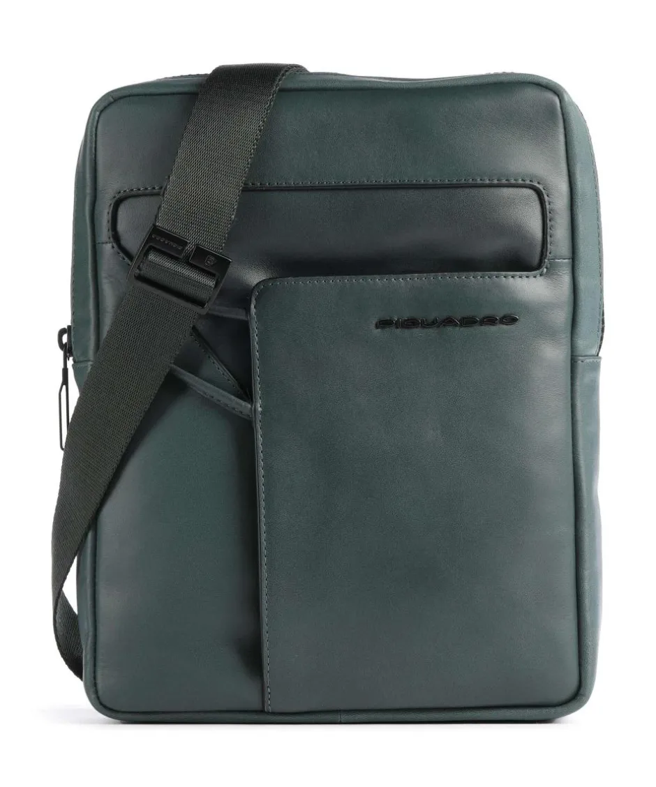 Piquadro Crossbody Bags-AKRON Crossbody bag 10″ fine grain leather
