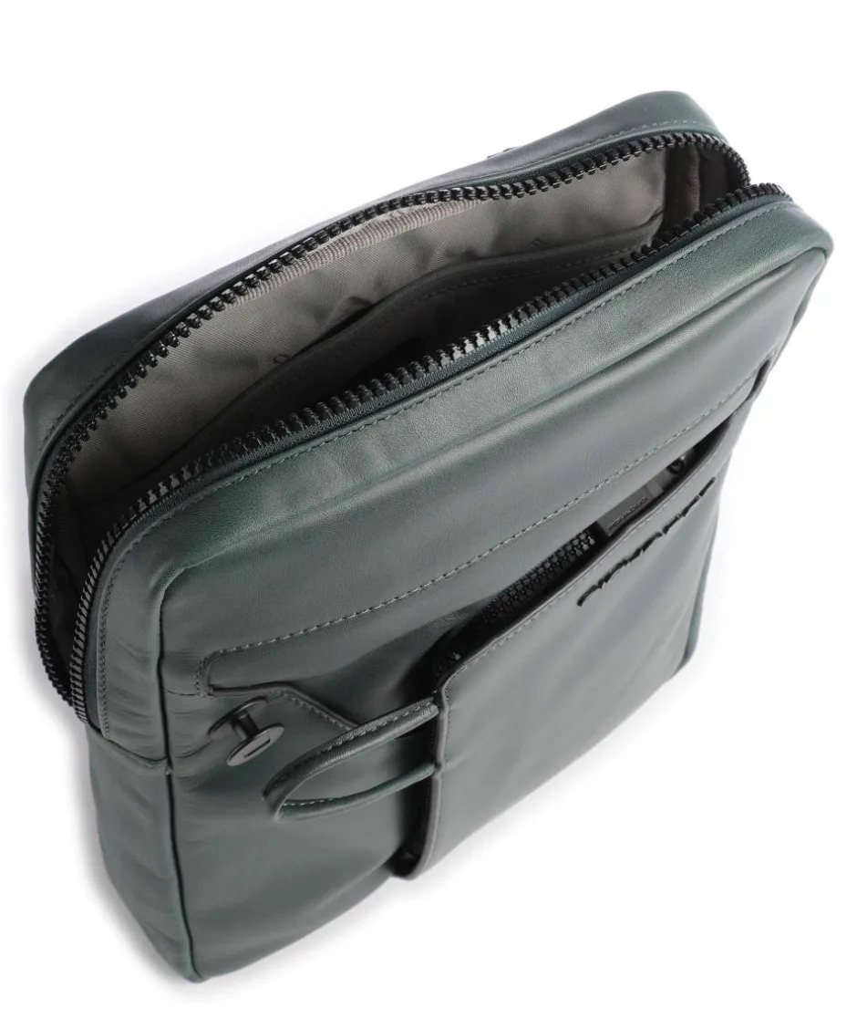 Piquadro Crossbody Bags-AKRON Crossbody bag 10″ fine grain leather