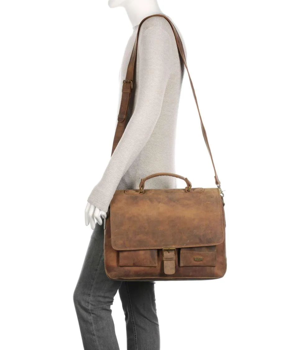 Harold Business- & Laptop Bags-Antic Briefcase 15″ brushed leather