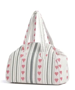 Vivienne Westwood Handbags-Archive Linen Heart Stripes Large Handbag fabric