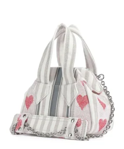 Vivienne Westwood Handbags|Crossbody Bags-Archive Linen Heart Stripes Mini Crossbody bag fabric