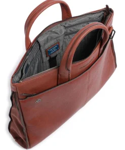 Piquadro Business- & Laptop Bags-Black Square Briefcase 15″ fine grain leather