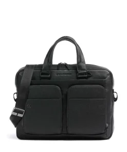 Piquadro Business- & Laptop Bags-Square Briefcase 15″ fine grain cow leather
