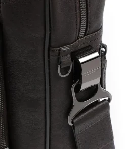 Piquadro Business- & Laptop Bags-Black Square Briefcase 15″ fine grain cow leather