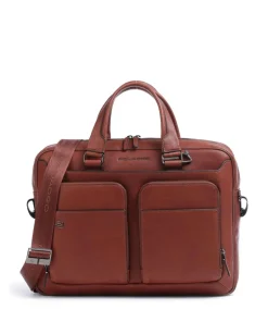 Piquadro Business- & Laptop Bags-Black Square Briefcase 15″ fine grain cow leather
