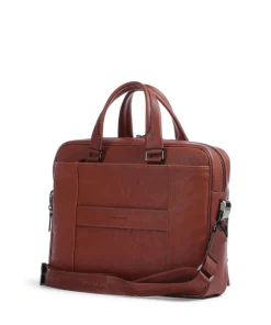 Piquadro Business- & Laptop Bags-Black Square Briefcase 15″ fine grain cow leather