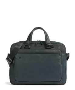 Piquadro Business- & Laptop Bags-Black Square Briefcase 15″ grained leather
