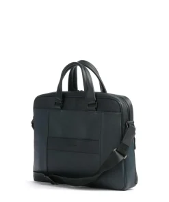 Piquadro Business- & Laptop Bags-Black Square Briefcase 15″ grained leather