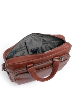 Piquadro Business- & Laptop Bags-Black Square Briefcase 15″ grained leather