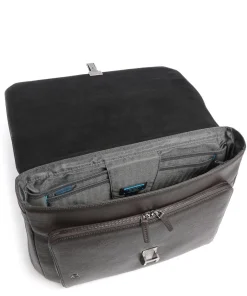 Piquadro Business- & Laptop Bags-Black Square Briefcase 15″ leather