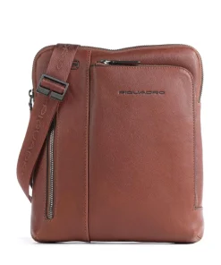 Piquadro Crossbody Bags-Black Square Crossbody bag grained leather