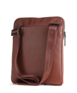 Piquadro Crossbody Bags-Black Square Crossbody bag grained leather