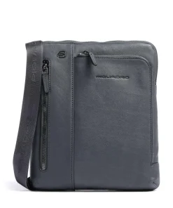 Piquadro Crossbody Bags-Black Square Crossbody bag grained leather
