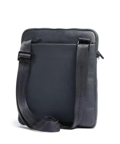 Piquadro Crossbody Bags-Black Square Crossbody bag grained leather