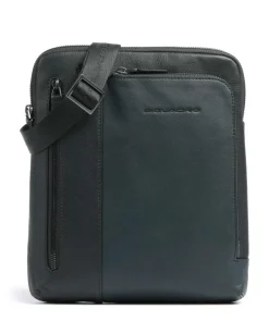 Piquadro Crossbody Bags-Black Square Crossbody bag grained leather