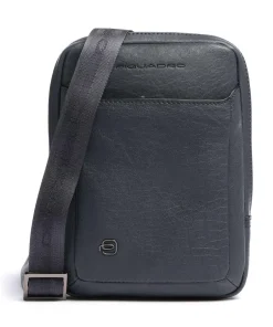 Piquadro Crossbody Bags-Black Square Crossbody bag grained cow leather