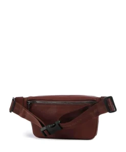 Piquadro Fanny Packs|Crossbody Bags-Black Square Fanny pack grained cow leather