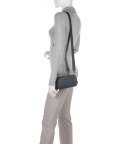 Piquadro Wristlets|Crossbody Bags-Black Square Wristlet leather, fine grain leather