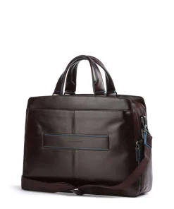 Piquadro Business- & Laptop Bags-Blue Square Briefcase 15″ fine grain cow leather