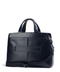 Piquadro Business- & Laptop Bags-Blue Square Briefcase 15″ fine grain cow leather