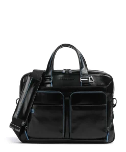 Piquadro Business- & Laptop Bags-Blue Square Briefcase 15″ leather