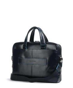 Piquadro Business- & Laptop Bags-Blue Square Briefcase 15″ leather
