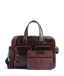 Piquadro Business- & Laptop Bags-Blue Square Briefcase 16″ leather