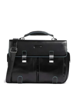 Piquadro Business- & Laptop Bags-Blue Square Briefcase 15″ leather, grained leather