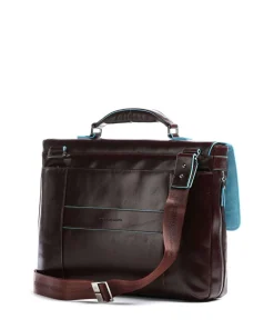 Piquadro Business- & Laptop Bags-Blue Square Briefcase 15″ smooth leather