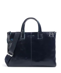 Piquadro Business- & Laptop Bags-Blue Square Briefcase 15″ smooth leather