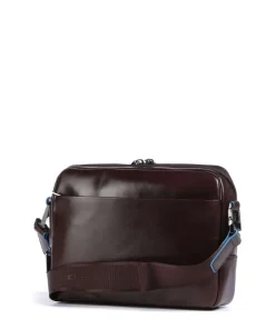 Piquadro Crossbody Bags-Blue Square Crossbody bag fine grain cow leather