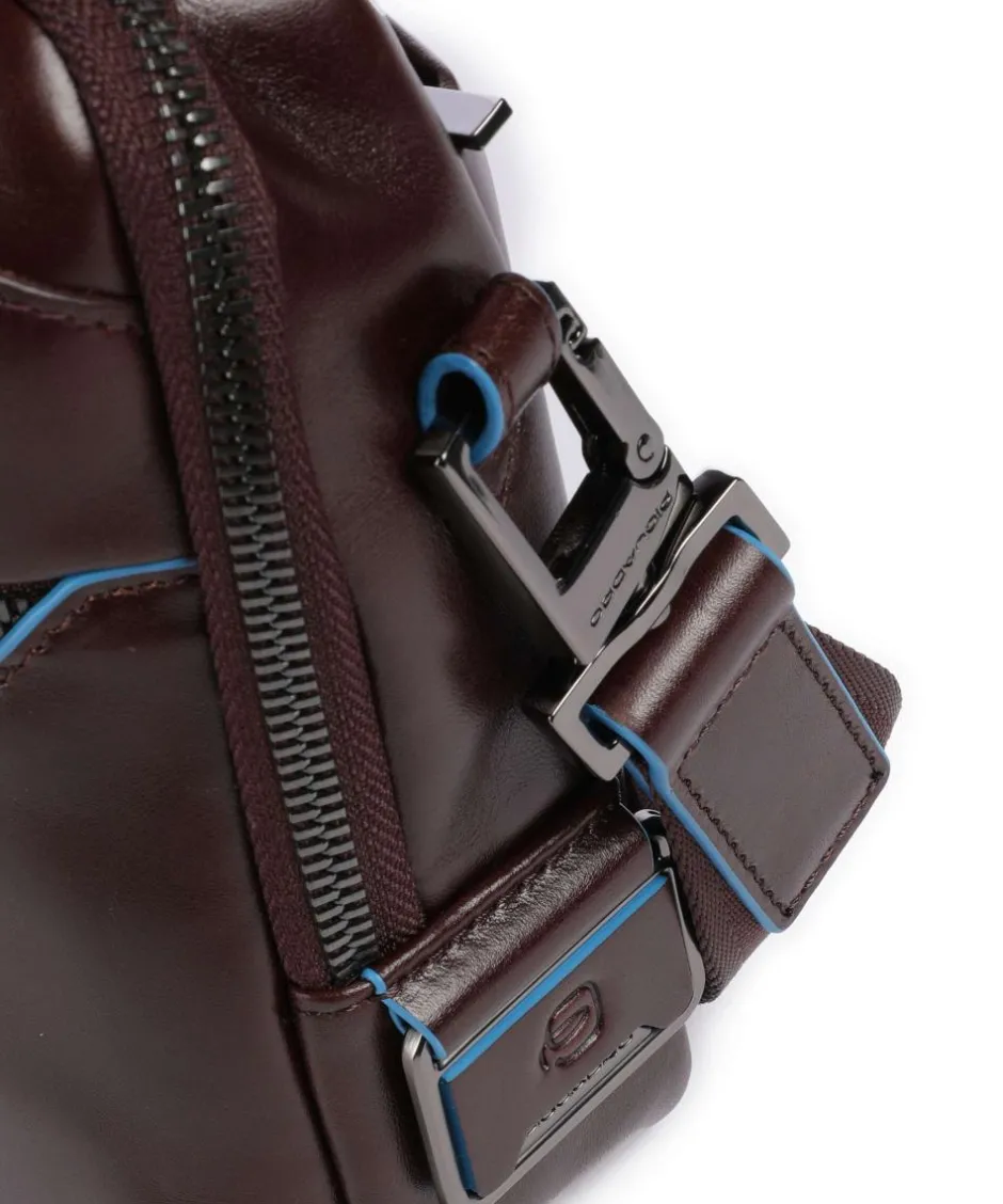 Piquadro Crossbody Bags-Blue Square Crossbody bag fine grain cow leather
