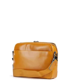Piquadro Crossbody Bags-Blue Square Crossbody bag fine grain cow leather