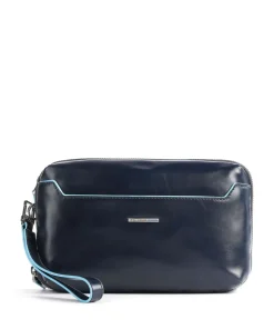 Piquadro Wristlets-Blue Square Wristlet cow leather