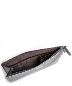 Piquadro Wristlets-Blue Square Wristlet fine grain leather