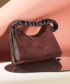 Coccinelle Shoulder Bags-Boheme Suede Shoulder bag brushed cow leather