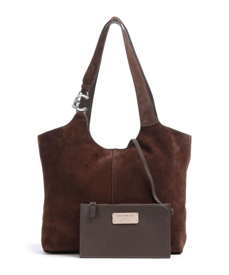 Coccinelle Shoulder Bags|Hobo Bags-C-Easy Suede Hobo bag brushed cow leather