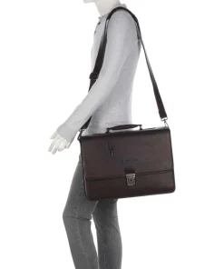 The Chesterfield Brand Business- & Laptop Bags-Cow Wax Pull Up Glenwood Briefcase 17″ cow leather