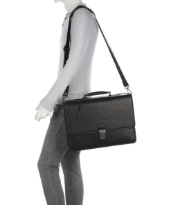 The Chesterfield Brand Business- & Laptop Bags-Cow Wax Pull Up Glenwood Briefcase 17″ cow leather