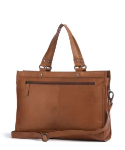 The Chesterfield Brand Tote Bags-Cow Wax Pull Up Manly Tote bag 15″ cow leather