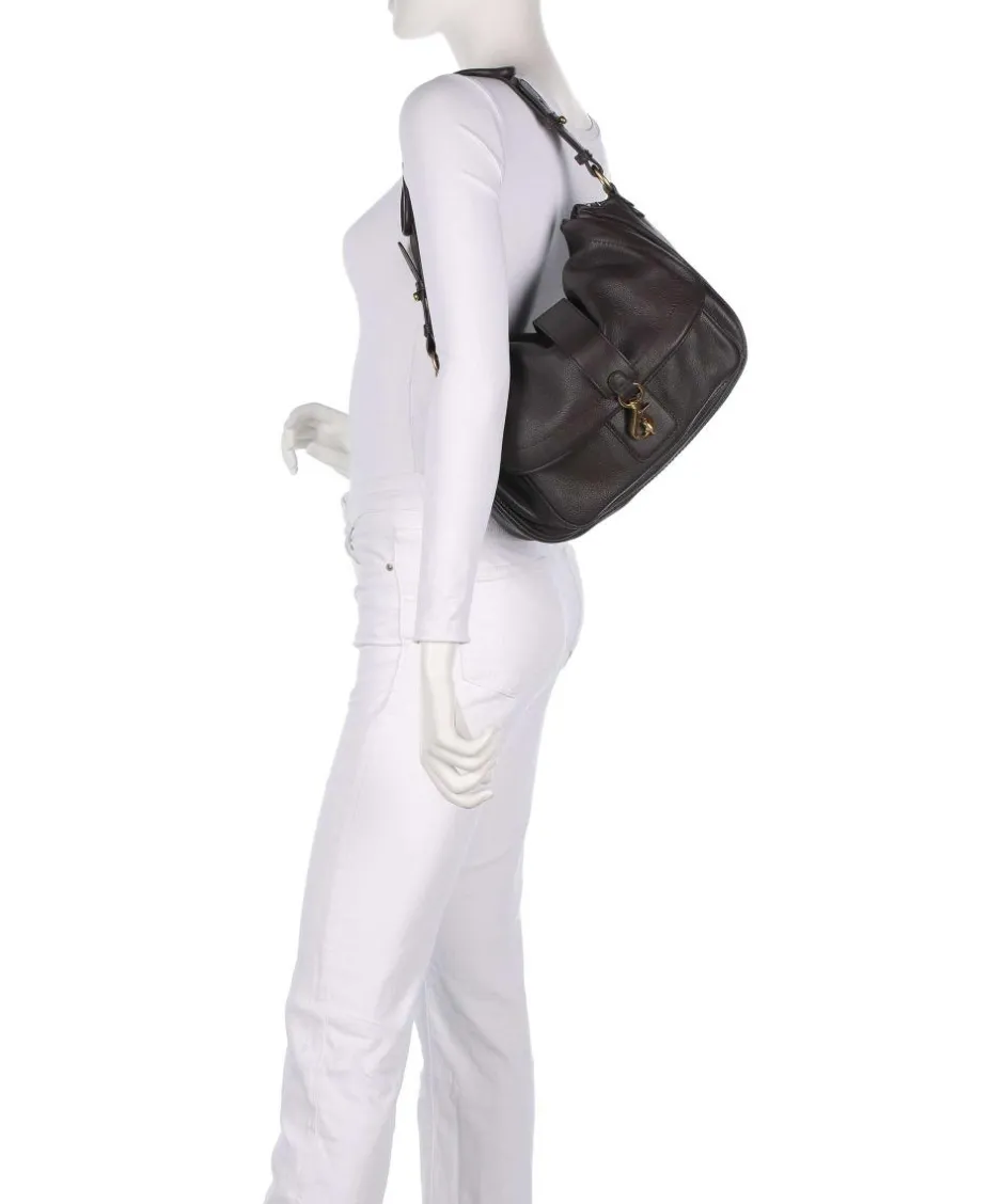 Abro Shoulder Bags|Hobo Bags-Dalia Star Saddle Hobo bag grained leather