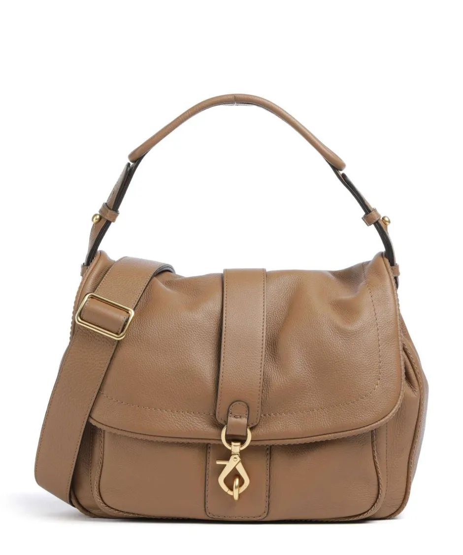 Abro Shoulder Bags|Hobo Bags-Dalia Star Saddle Hobo bag grained leather