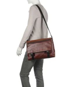 The Bridge Business- & Laptop Bags-Damiano Briefcase 14″ fine grain cow leather