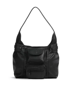 FredsBruder Shoulder Bags|Hobo Bags-Deep Dark Hobo bag imitation leather