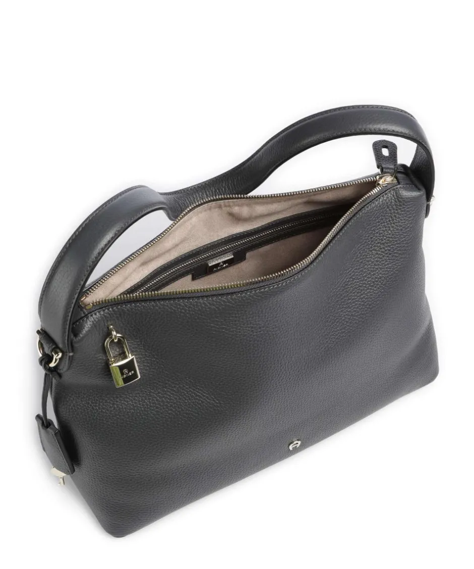 AIGNER Shoulder Bags|Hobo Bags-Delia M Hobo bag grained cow leather