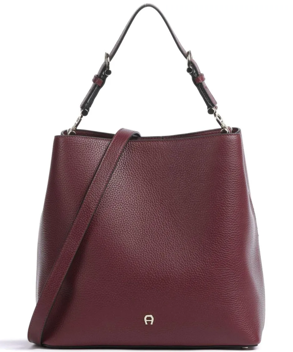 AIGNER Shoulder Bags|Hobo Bags-Delia M Hobo bag grained cow leather