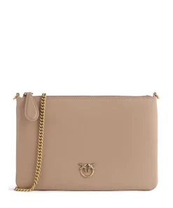 Pinko Clutch & Evening Bags|Crossbody Bags-Flat Classic Crossbody bag fine grain cow leather