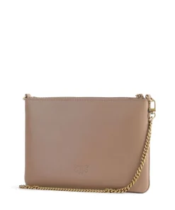 Pinko Clutch & Evening Bags|Crossbody Bags-Flat Classic Crossbody bag fine grain cow leather