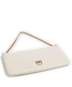 Pinko Clutch & Evening Bags|Shoulder Bags-Flat Horizontal Shoulder bag fine grain cow leather
