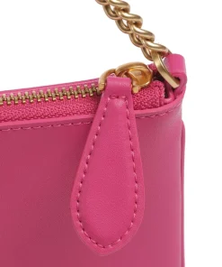 Pinko Clutch & Evening Bags|Shoulder Bags-Flat Horizontal Shoulder bag fine grain cow leather